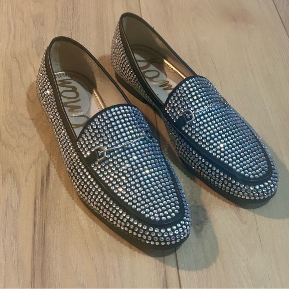 Edgy Black and Silver Rhinestone Loafers - Picture 7 of 11